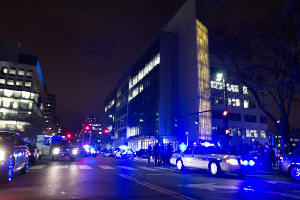 The shooting scene at MIT late Thursday night 