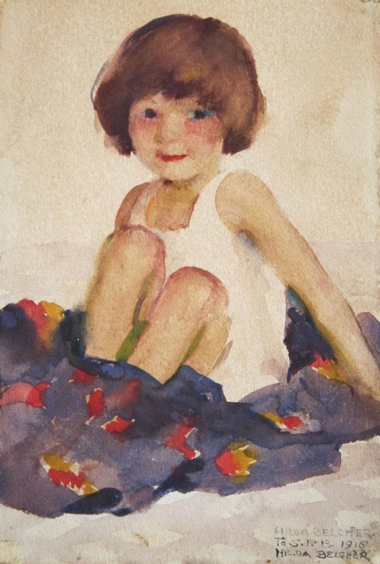 Hilda Belcher's 1916 watercolor of her niece "Jane Colburn Belcher." (Courtesy of Martha Richardson Fine Art)