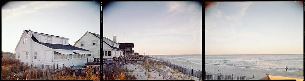 Bruce Myren’s first photo in the series, at “N 40° 00’ 01” W 74° 03’ 32” Normandy Beach, New Jersey,” 1998. (Courtesy of Myren.)