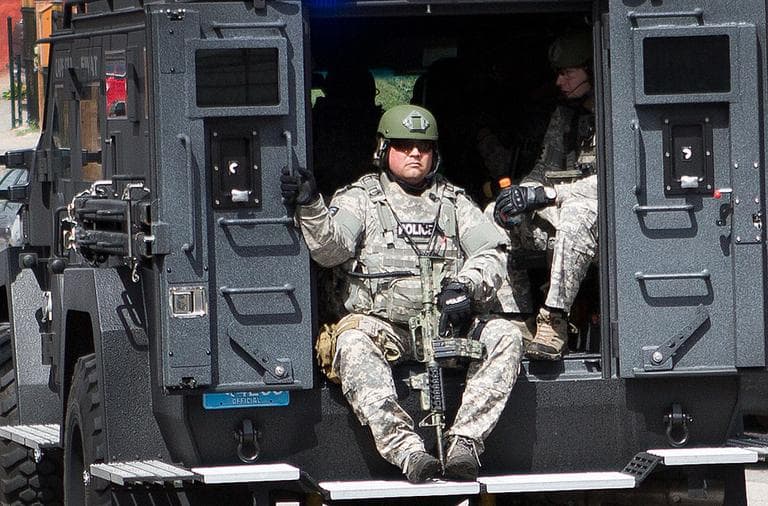 Armed police in Watertown