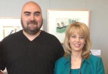Fresno Poet Laureate James Tyner (left) is pictured with Fresno Mayor Ashley Swearengin. (Courtesy James Tyner)