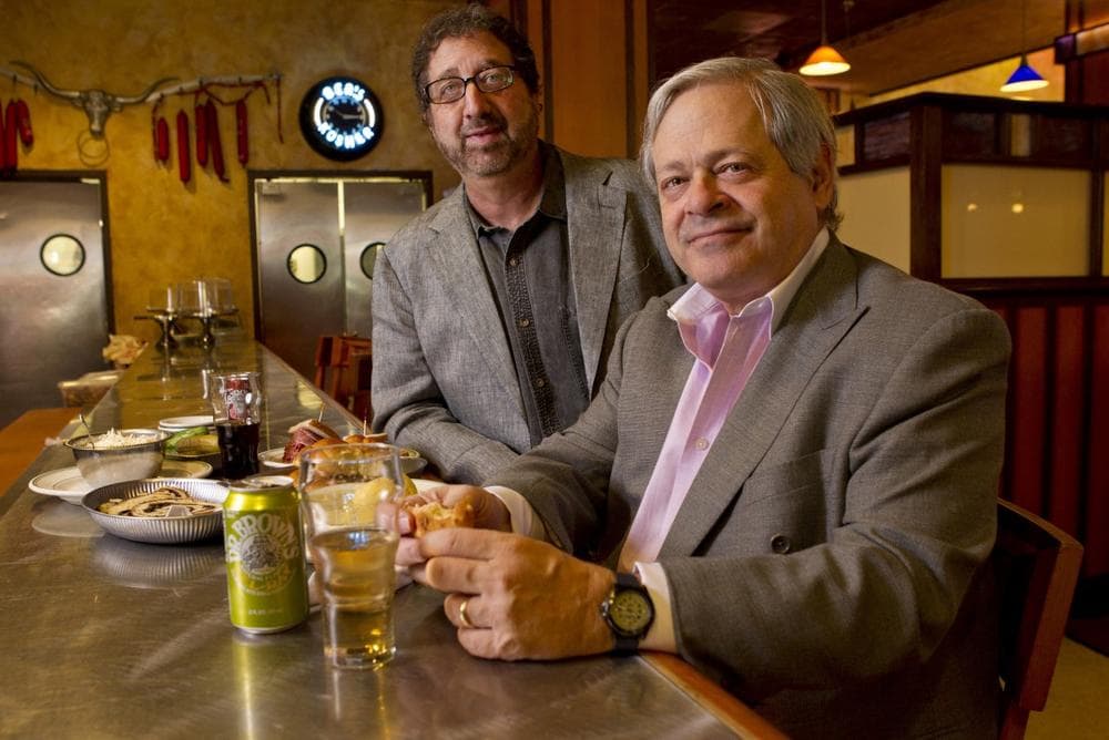 This 2012 photo provided by Boneau/Bryan-Brown shows Peter Gethers, left, and Daniel Okrent, creators of "Old Jews Telling Jokes." The production opens Sunday, May 20, 2012, at New York's Westside Theatre. (Boneau/AP)