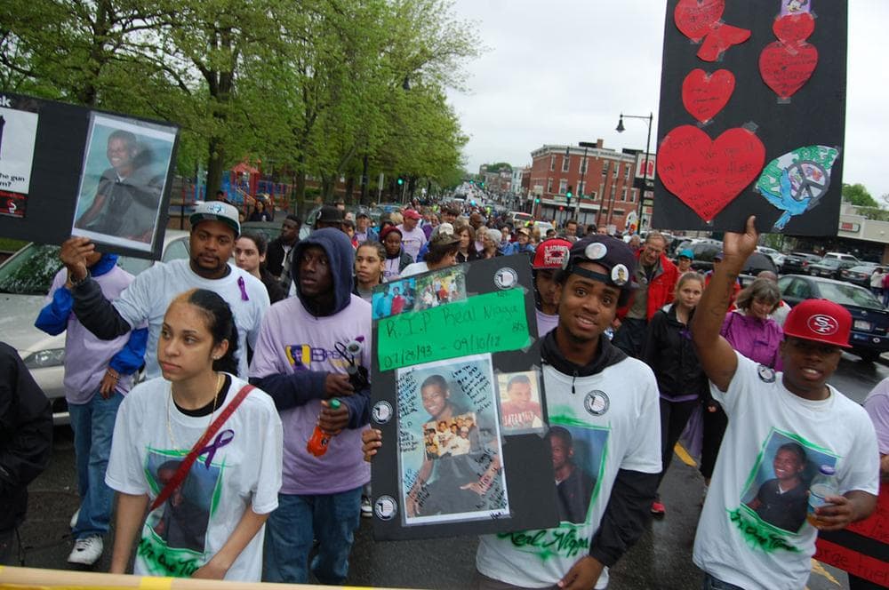 Love You Always”: Jorge Fuentes, a 19-year-old fatally shot on the street outside his Dorchester home on Sept. 10, 2012. (Greg Cook)