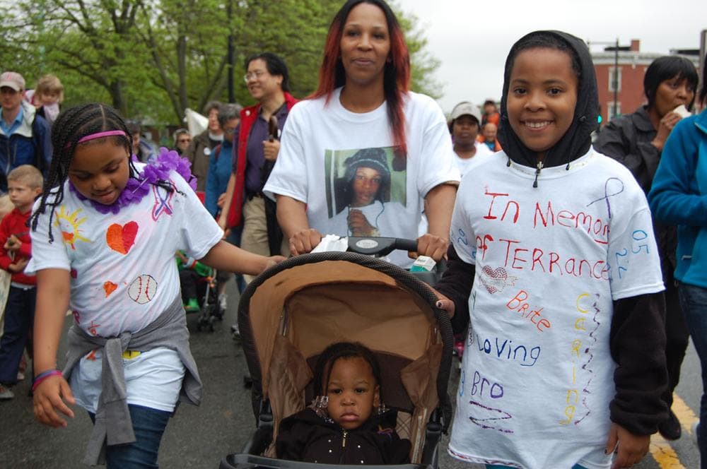 In Memory of Terrance” Jacobs, a 16-year-old stabbed to death by a group of assailants in Dorchester in 2007. (Greg Cook)