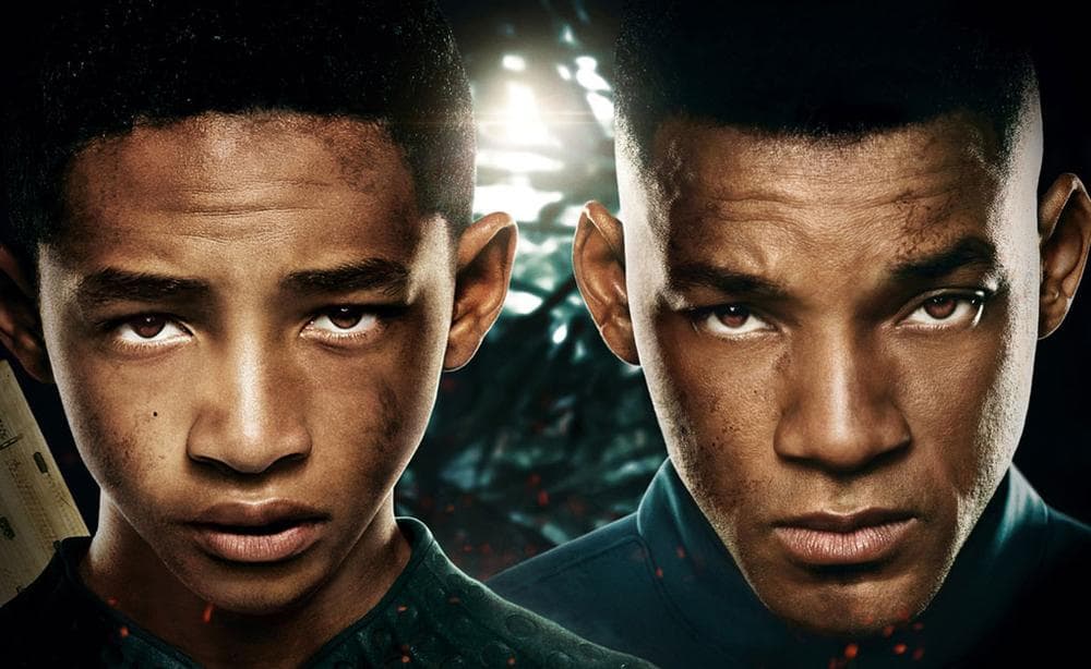 Actors Jaden Smith and Will Smith are pictured in a promotional image from "After Earth." (Columbia Pictures)