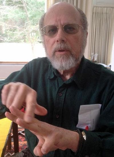 Jonathan Shay describes the three elements of moral injury. (Martha Bebinger/WBUR)