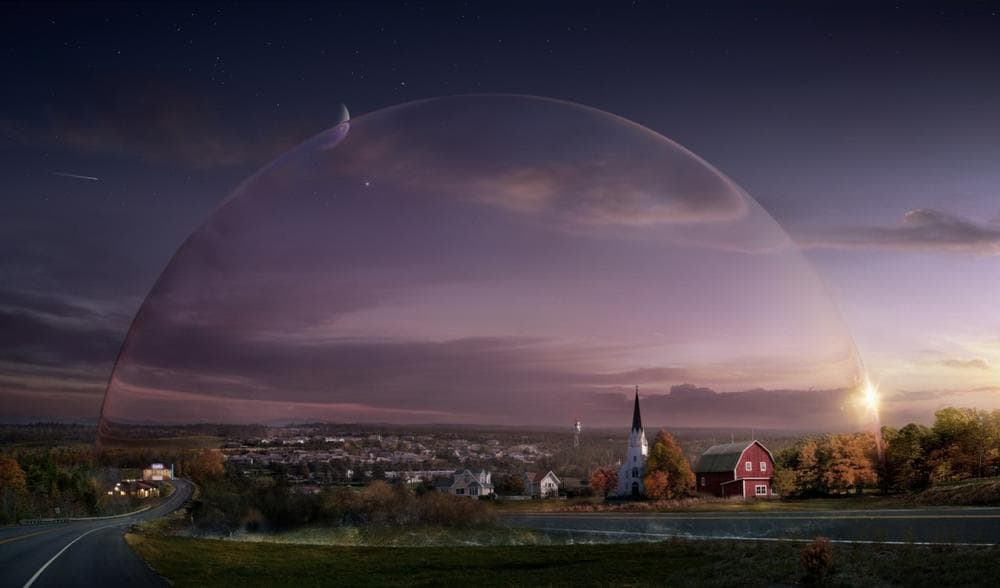 This publicity image released by CBS shows a general view from the series "Under the Dome," about a small town that is suddenly and inexplicably sealed off from the rest of the world by a massive transparent dome. (CBS Entertainment)