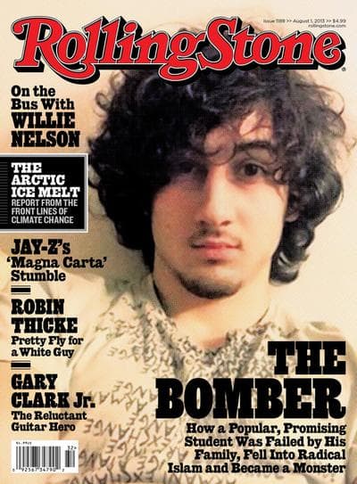 In this magazine cover released by Wenner Media, Boston Marathon bombing suspect Dzhokhar Tsarnaev appears on the cover of the August issue of Rolling Stone. (Wenner Media/AP)