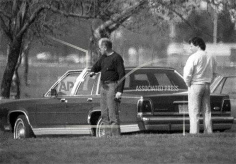 An undated FBI surveillance photo shows James "Whitey" Bulger (left) with Kevin Weeks, whose testimony in court today sparked a dramatic outburst from Bulger. (AP file photo)