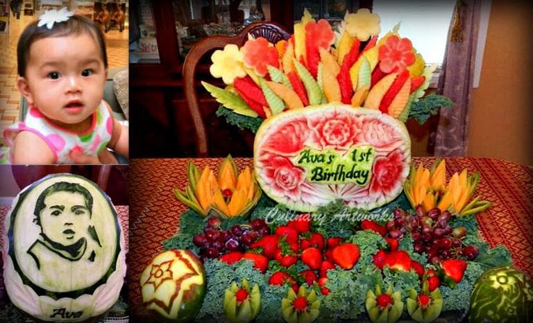 A watermelon portrait of another 1-year-old. (Courtesy of Ruben Arroco)