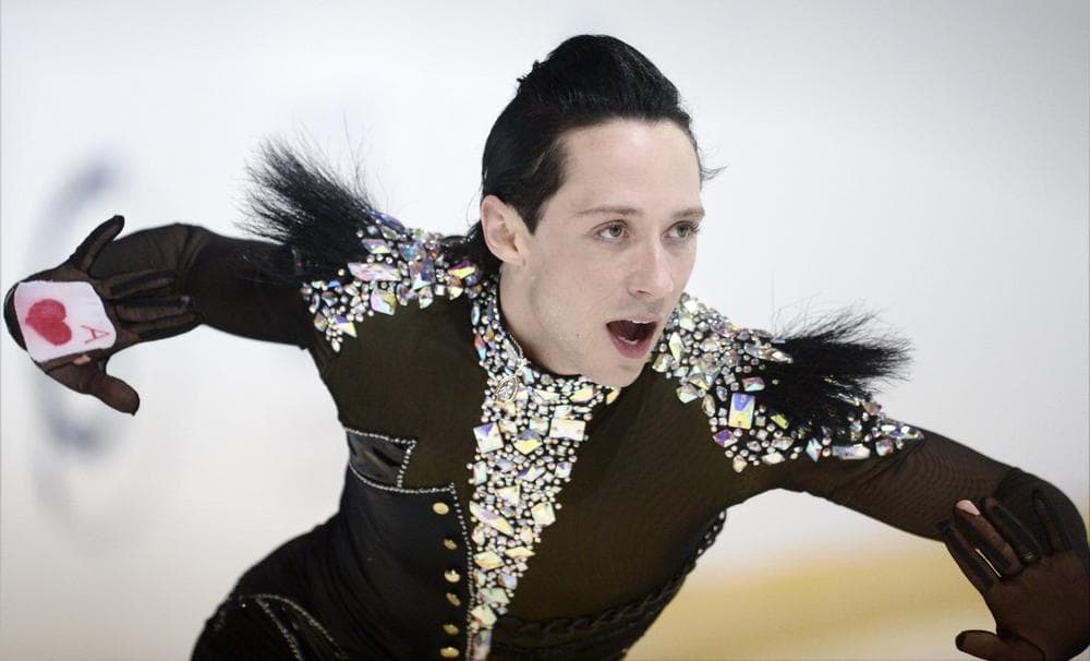Johnny Weir of USA skates at the 2012 Finlandia Trophy Espoo International figure skating competition. (Antti Aimo-Koivisto/LEHTIKUVA via AP)