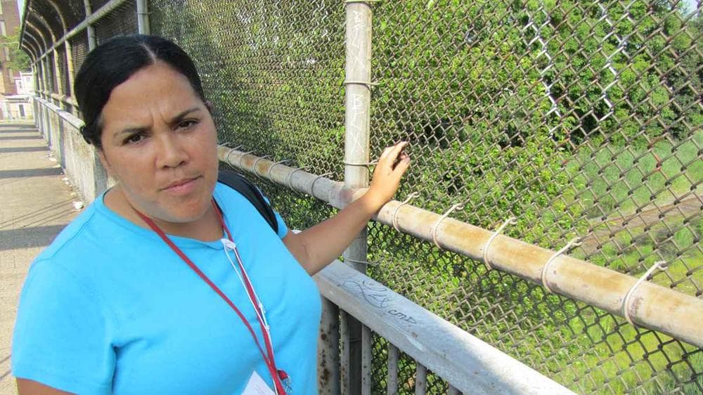 Nidia Flores recalls rushing out of a friend's house in Philadelphia's Kensington neighborhood after injecting what she thought was pure heroin, and immediately passing out in the snow between two cars. (Elana Gordon/WHYY)