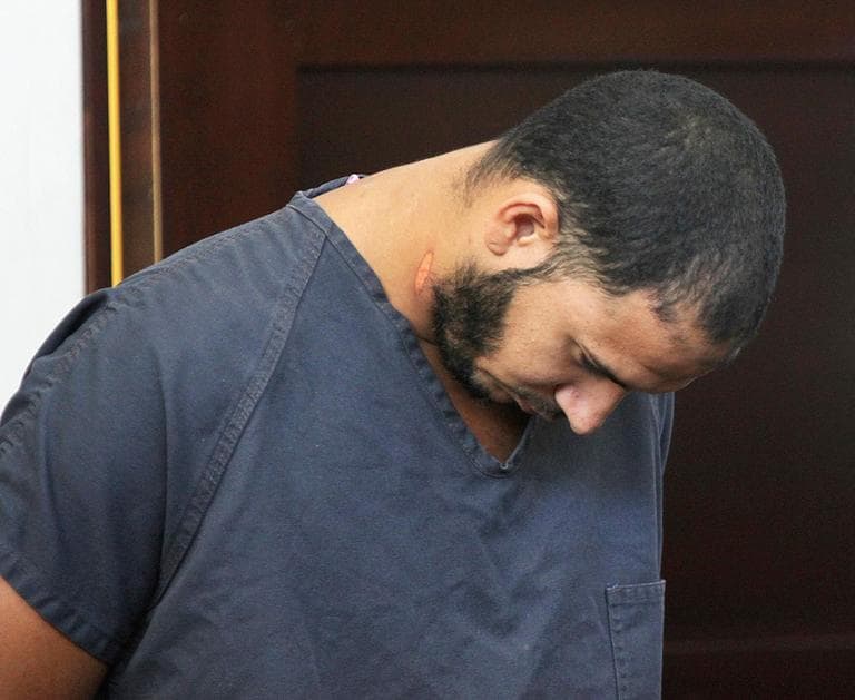 Edwin Alemany, during his murder arraignment Thursday in Boston (Wendy Maeda/The Boston Globe/AP, Pool)
