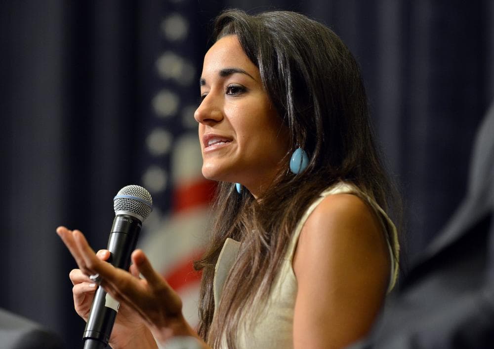 New Hampshire state Rep. Marilinda Garcia speaks during the Republican National Committee summer meeting Thursday, Aug. 15, 2013, in Boston. The RNC formally renewed its minority outreach effort, introducing Garcia as one of the first four members of a “Rising Stars” program designed to promote younger and more ethnically diverse Republicans leaders. (AP Photo/Josh Reynolds)