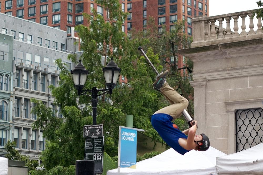 Tone Staubs mid-backflip at PogoPalooza 10. .(Whitney Jones/Only A Game)