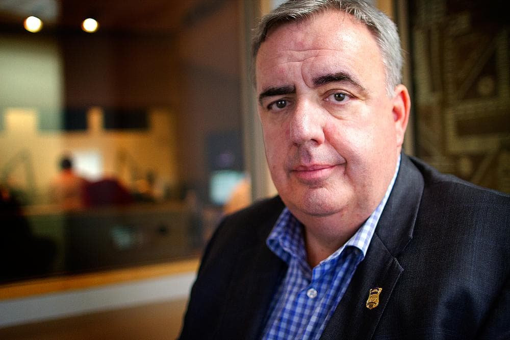 Boston Police Commissioner Ed Davis at the WBUR studios in July 2013. (Jesse Costa/WBUR)