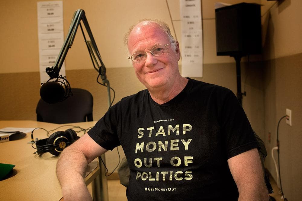 Ben Cohen is pictured in the Here &amp; Now studios, Monday, Sept. 23, 2013. (Jesse Costa/Here &amp; Now)