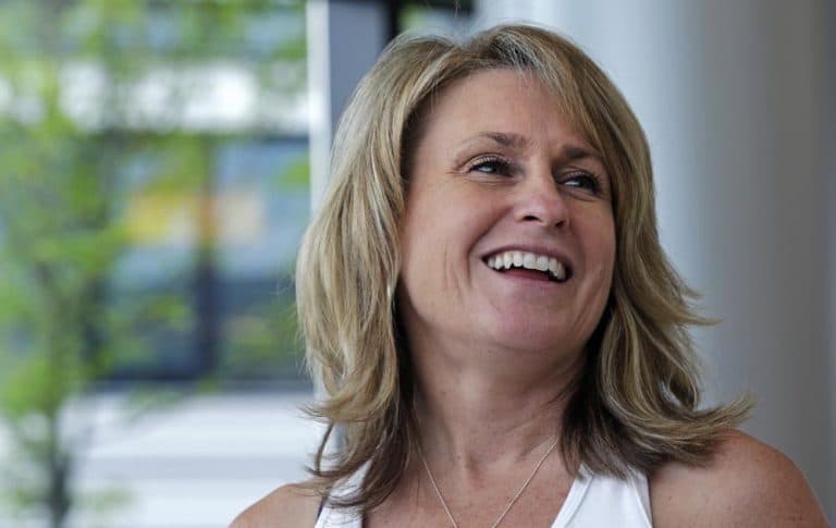 Boston Marathon bombing survivor Roseann Sdoia at the Spaulding Rehabilitation Hospital in June. (Charles Krupa/AP)