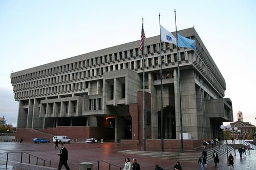 Boston's City Hall Plaza, October 2008. (cliff1066/flickr)