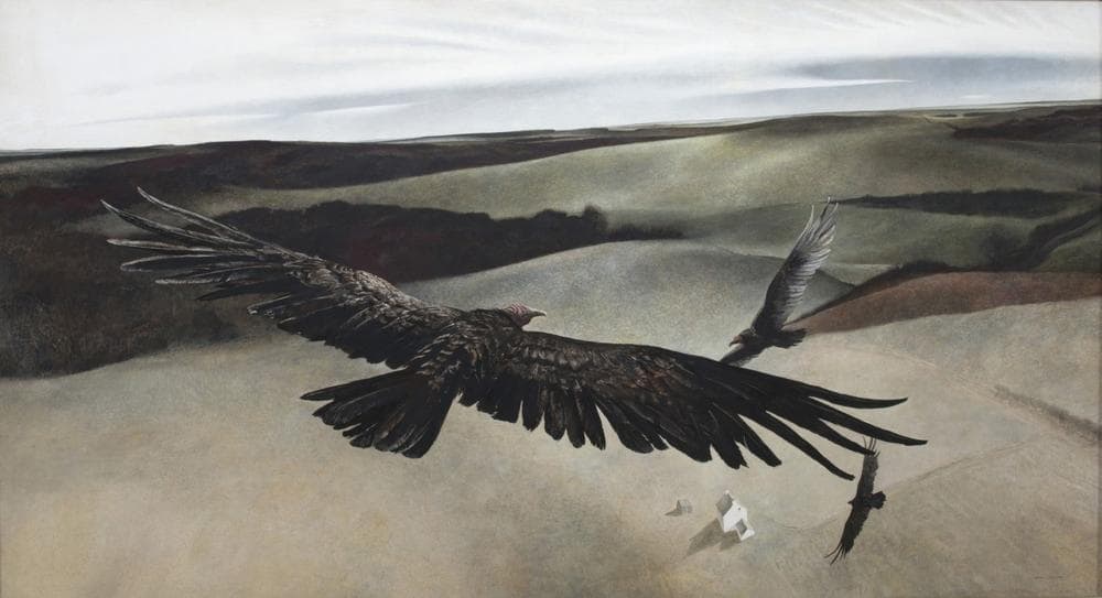 Andrew Wyeth,  Soaring, 1942-1950, Tempera on Masonite, 48 x 87 inches. Shelburne Museum  © Andrew Wyeth. Photograph by J. David Bohl