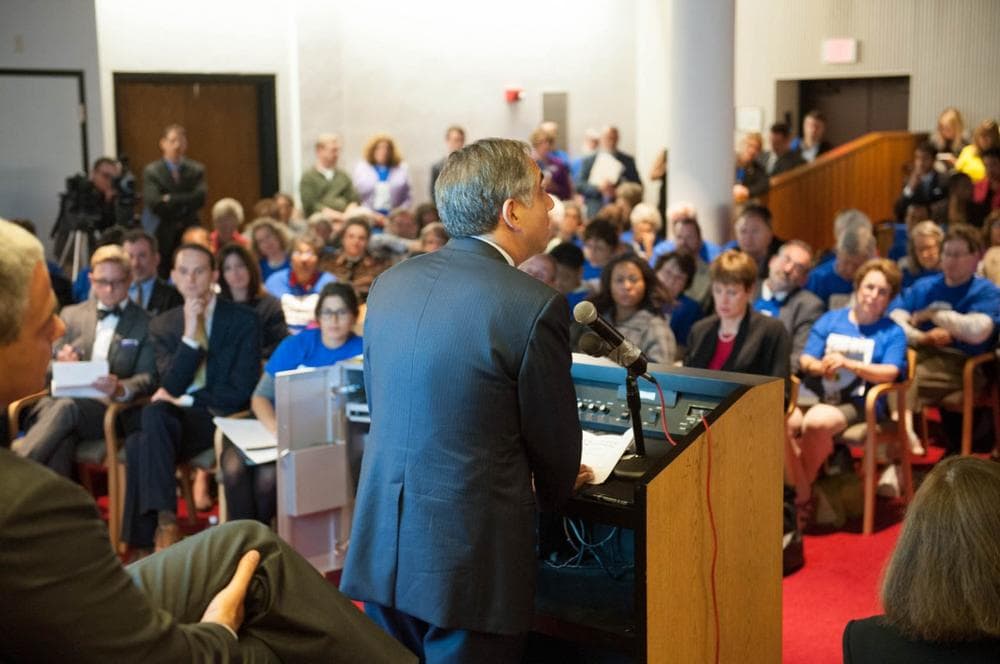 Partners Healthcare chief Gary Gottlieb speaks to the GBIO forum. (Courtesy GBIO)