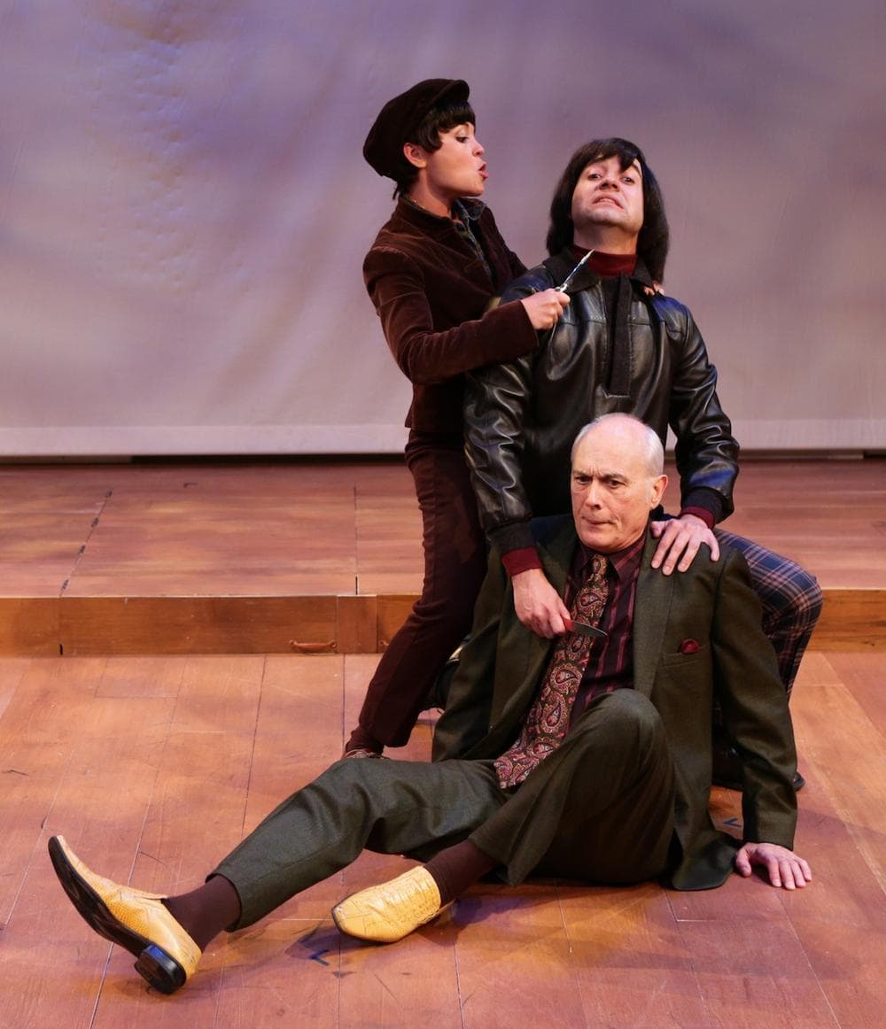 McCaela Donovan holds a knife to the throat of Alejandro Simoes who does likewise to Dale Place. (Mark S. Howard)