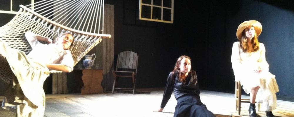 Brenda Withers, Stacy Fischer and Amanda Collins in the Harbor Stage Company's production of "The Seagull." (Courtesy, Harbor Stage Company)