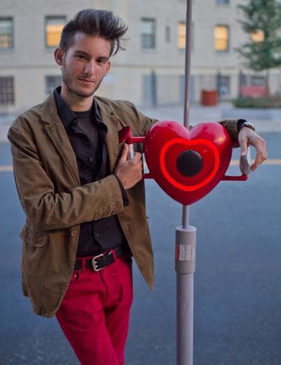 Artist George Zisiadis with "Pulse of the City." (Courtesy of George Zisiadis)