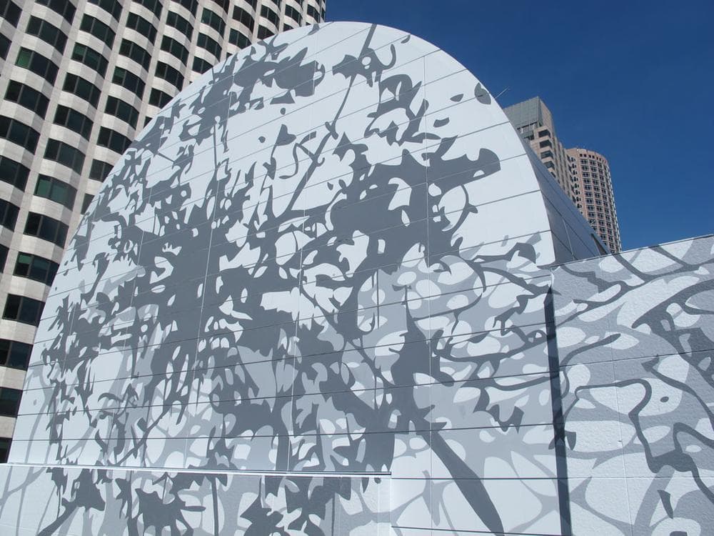 Matthew Ritchie's Dewey Square mural. (Andrea Shea/WBUR)