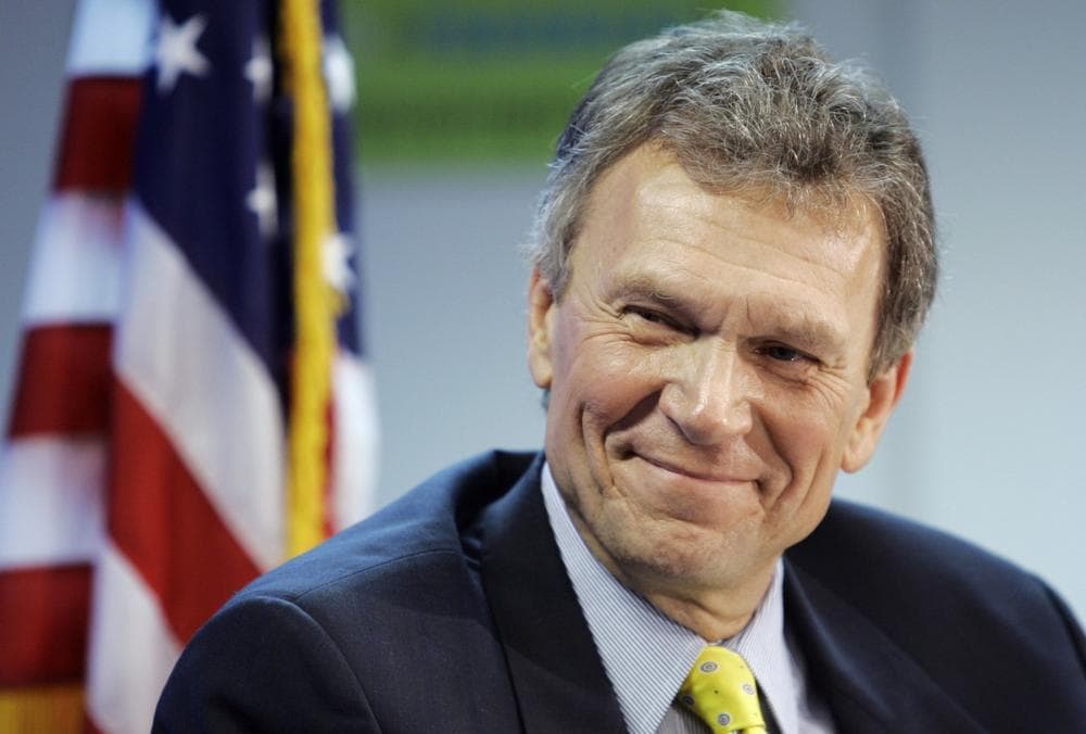 Former Democratic Senate leader Tom Daschle talks about the current state of homeland security and other issues during an internet webcast at the Center for American Progress in Washington, Wednesday, Nov. 29, 2006. (AP Photo/Gerald Herbert)