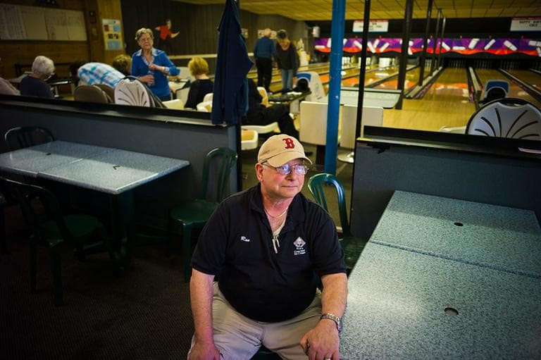 Ron Covitz, owner of Ron's Ice Cream and 20th Century Bowling, says as his business changed from a bowling alley and pool hall in the 1970s to a gourmet ice cream shop with candlepin bowling, there was also a dramatic demographic shift in the neighborhood. (Dominick Reuter for WBUR)