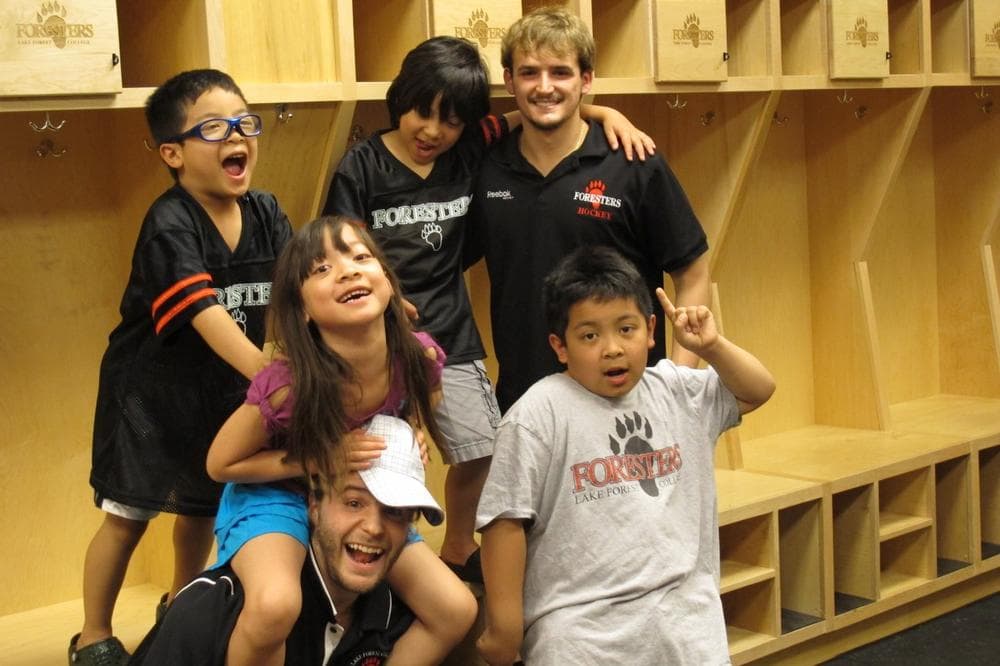 The Maks kids letting loose with their Lake Forest teammates. (Karen Given/Only A Game)