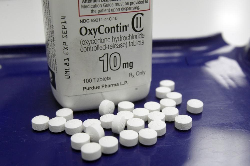 In this Feb. 19, 2013 file photo, OxyContin pills are arranged for a photo at a pharmacy in Montpelier, Vt. The F.D.A. announced in Oct. 2013 that it would formally recommend a change in the classification of hydrocodone pain medications. (AP) 