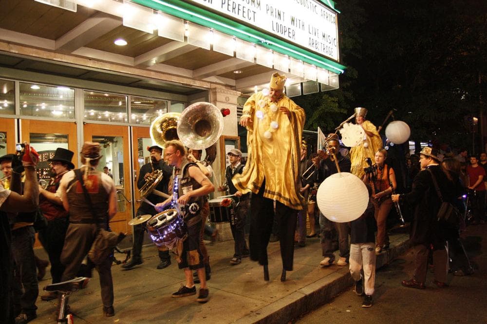 One of the Honk! festival lantern parades through Somerville. (Courtesy Leonardo March/Honk)
