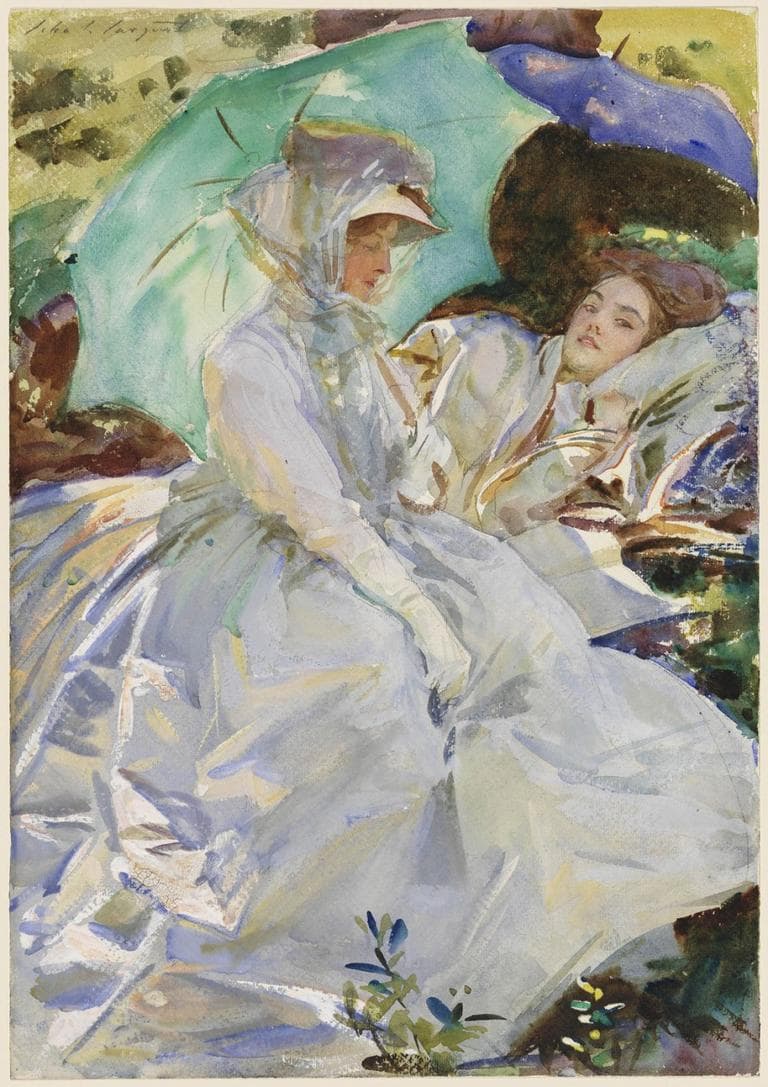 John Singer Sargent's circa 1911 watercolor "Simplon Pass: Reading." (Courtesy Museum of Fine Arts, Boston)