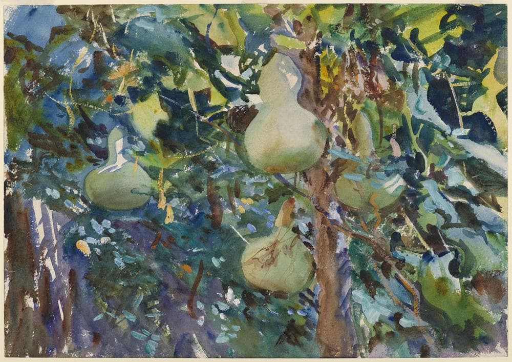 John Singer Sargent's 1908 watercolor "Gourds." (Courtesy Museum of Fine Arts, Boston)