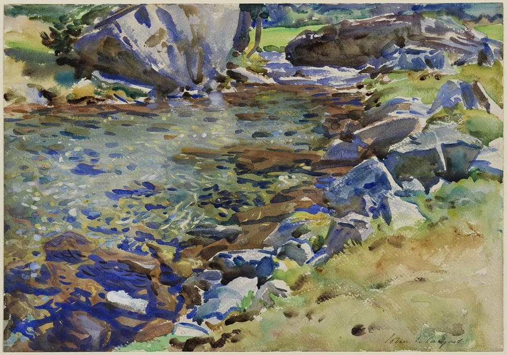 John Singer Sargent's watercolor "Brook among Rocks," circa 1900 to 1920. (Courtesy Museum of Fine Arts, Boston)