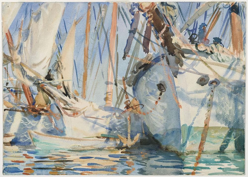 John Singer Sargent's watercolor "White Ships," circa 1908. (Courtesy Museum of Fine Arts, Boston)
