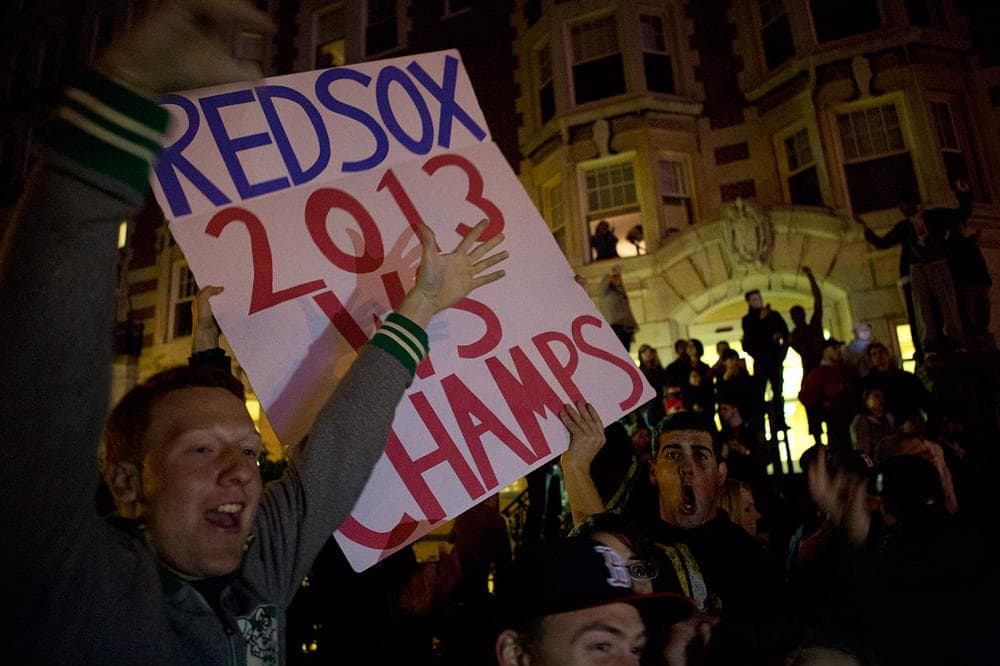 The Red Sox are 2013 World Series champions. (Jesse Costa/WBUR)