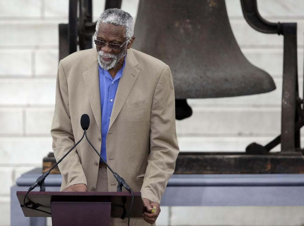Former Celtics player Bill Russell speaks at the Lincoln Memorial in Washington on Aug. 28, 2013. (Carolyn Kaster/AP)