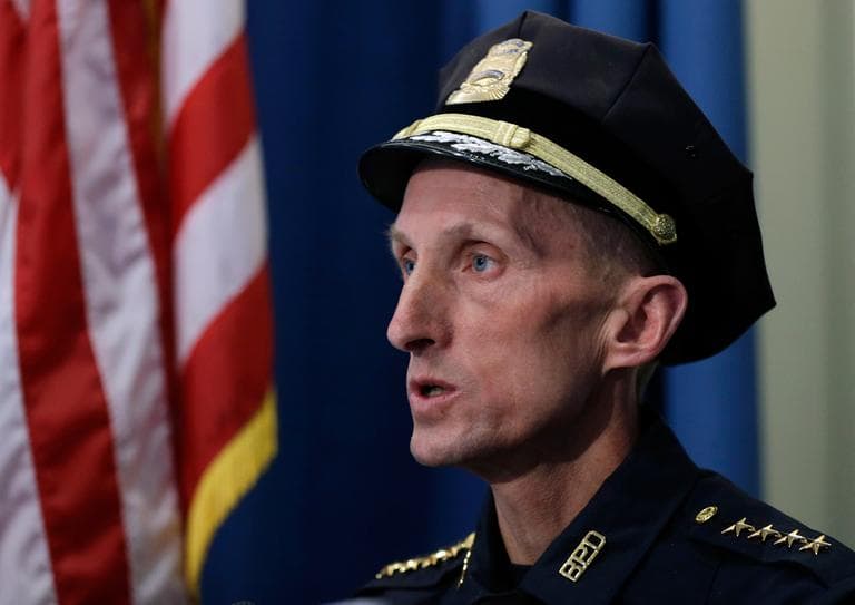 Boston Police Supt. William Evans during a Marathon bombing news conference in April (Elise Amendola/AP)