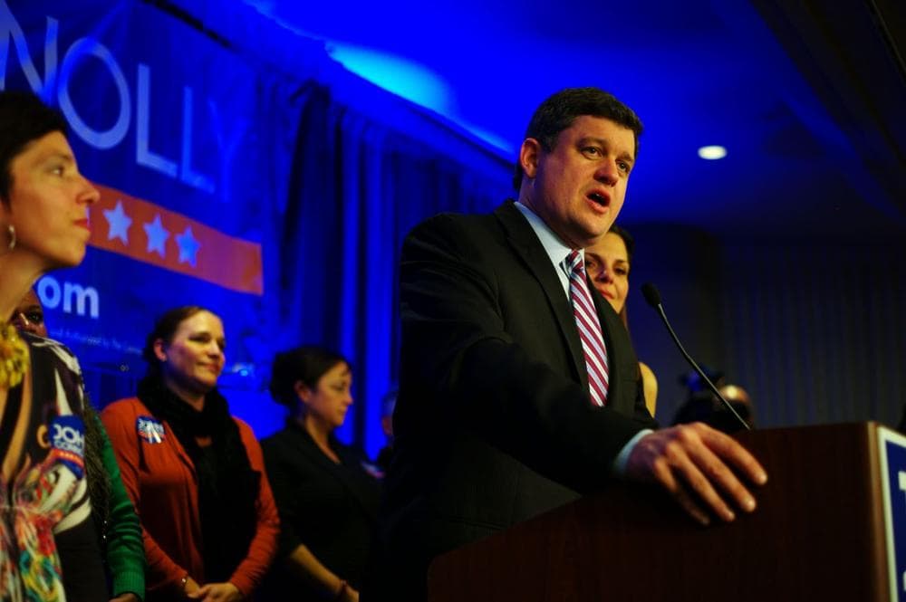 City Councilor John Connolly concedes to state Rep. Marty Walsh in Boston's mayoral race. (Dominick Reuter/WBUR)
