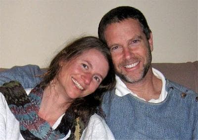 Jessica Wolk and Jim Benson after their "shadow wedding." (Courtesy of the Bensons)