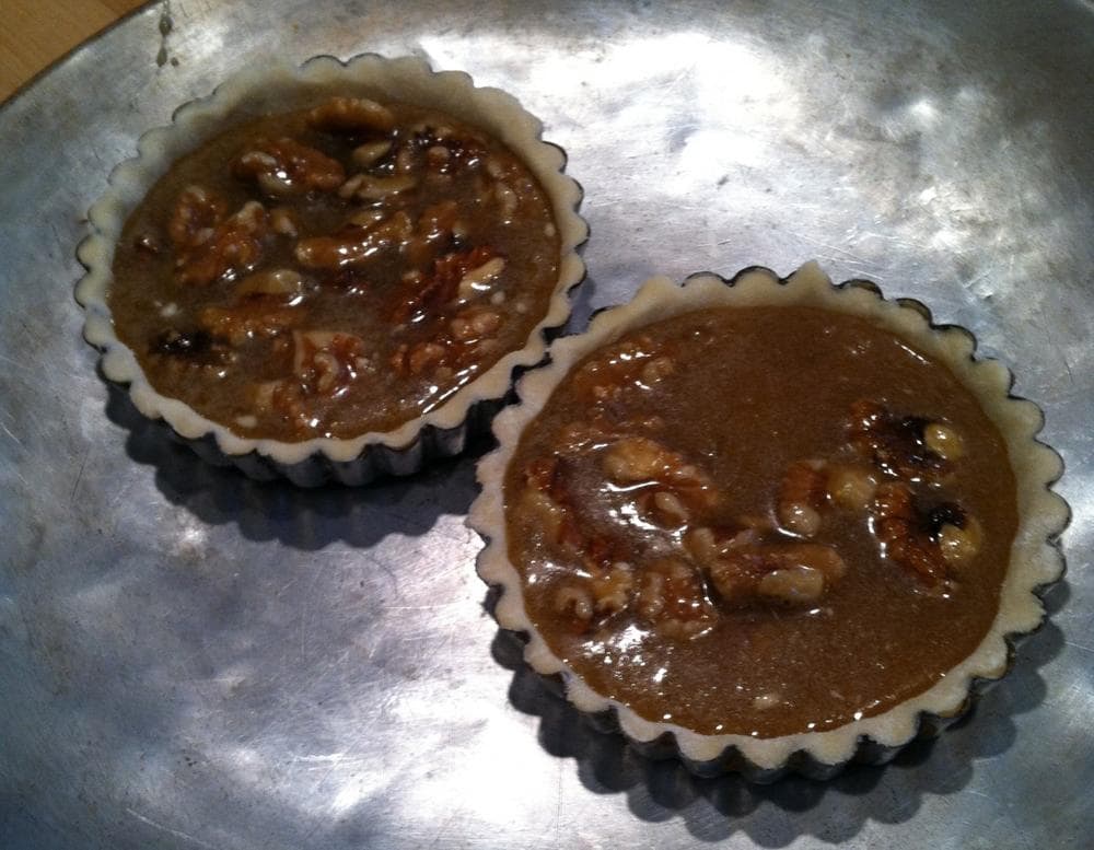 Before it heads into the oven. (Kathy Gunst/Here &amp; Now)