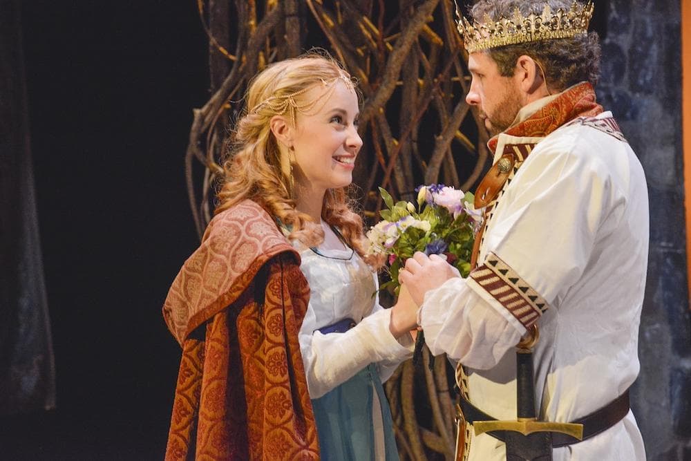 Erica Spyres as Guenevere and Benamin Evett as King Arthur in "Camelot" at the New Repertory Theatre. (Andrew Brilliant/Brilliant Pictures