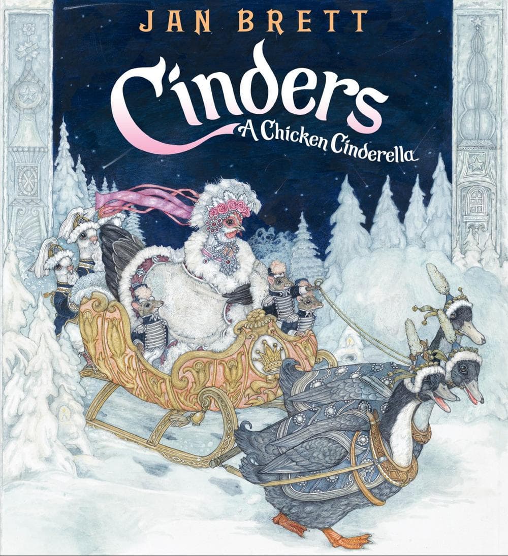 The cover of "Cinders" by Jan Brett.