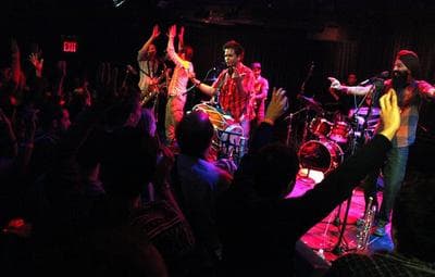 Red Baraat performing at the Winter JazzFest kick-off party in New York City, January 2012. (Credit: Doug Schneider)