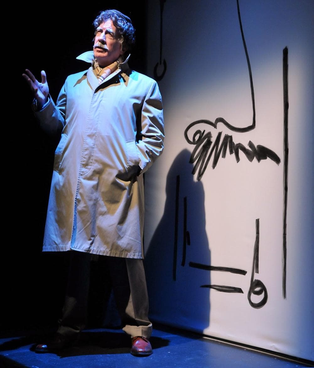 Richard Snee portraying Kurt Vonnegut in a scene from the SpeakEasy Stage Company World Premiere production of "Kurt Vonnegut's Make Up Your Mind" (Credit: Craig Bailey/Perspective Photo)