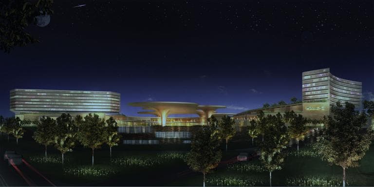 A rendering of Suffolk Downs' proposed casino development in Revere