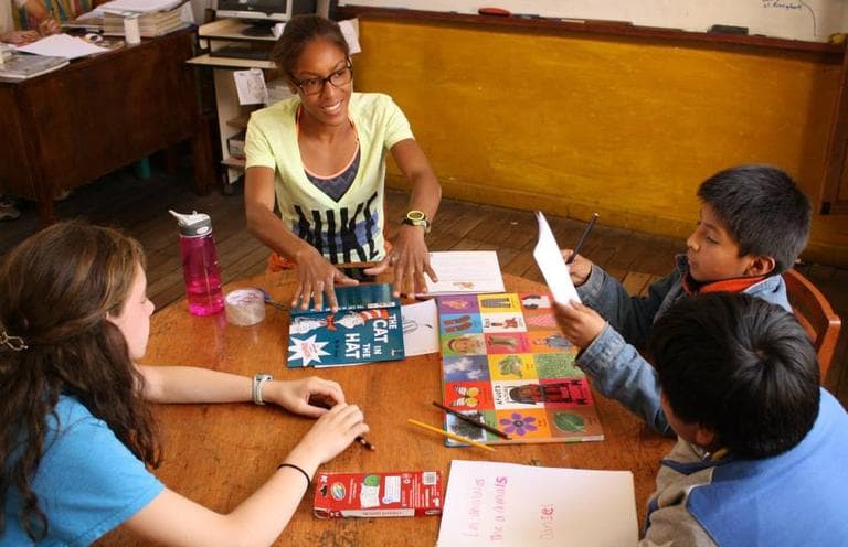 Strive's Peru service project includes donating school supplies and books. (Strive)